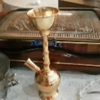 قلیون برنجی قدیمی کوچک آب طلا دکوری