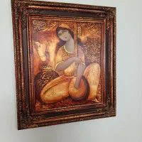 تابلو نقاشی کلاسیک با ورق طلا از استاد رحیمی