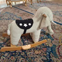 اسباب بازی راکر فیل چوبی در حد نو