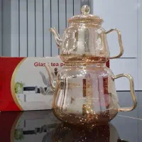 سرویس کتری و قوری پیرکس شامپاینی شیک و سالم