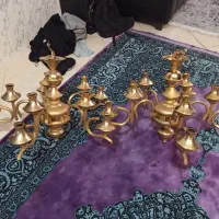 یک جفت لوستر با روکش آب طلا برند نورسازان