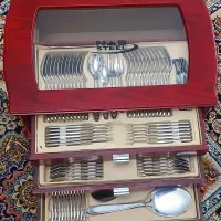 سرویس قاشق و چنگال ناب استیل ۱۸ نفره ۱۱۰ پارچه
