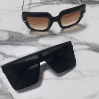 عینک افتابی مشکی و عسلی