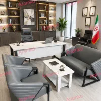 مبلمان فلزی مدرن سبک روز اداری مخصوص مدیریت میز