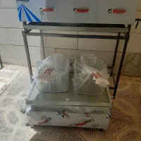 کباب پز پایه دار وسیله سرخ کن دو پاتیل