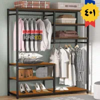 رگال لباس مدرن دو آویز/جای چمدان/چوب لباسی کد401