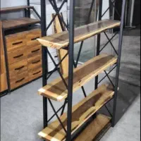 کتابخونه شلف طبقه فلز و چوب چوب گردو طبیعی روس کد