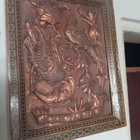 تابلو گل و مرغ طرح برجسته مس