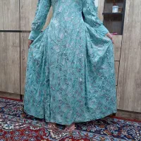 لباس محلی مخمل فیروزه ای