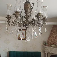 دو عدد لوستر ۶شاخه خارجی برنجی