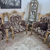 مبل استیل ۹نفره طلایی ( پارچه ترک )