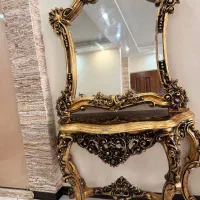 ایینه کنسول فایبرگلاس ورق طلا