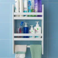 نظم دهنده لوازم نظافت همه کاره دوطبقه دیواری شلف