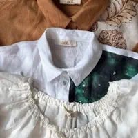 لباس شومیز لنین سفیدایتالیایی استوک تاناکورا