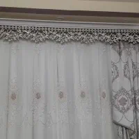 پرده پذیرایی طرح دار  والندار با کتیبه