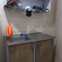 سینک و کابینت ام دی اف چوبی بدنه فلزی و ابچکان