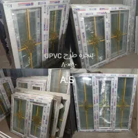 پنجره طرح UPVC دوجداره همراه با دستگیره چهارچوب