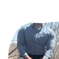 پیراهن آبی چهارخونه اسپرت