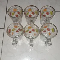 دست ۶ تایی و تکی لیوان چای و شربت خوری رنگی و ساده