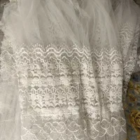 پرده تور دانتل مجلل حاشیه گیپور برجسته در حدنو