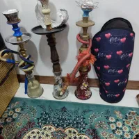 قلیون تنه چوبی و برنجی