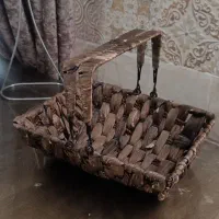 سبد حصیری بافت چوبی واقعی کارکرده بافت چوبی واقعی