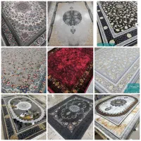 فروش فرش مدرن با رنگبندی طوسی و طلایی