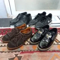 ۴جفت کفش چرمی چرم طبیعی فوتبالی کتونی ۴۱ ۴۲