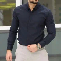پوشاک ممد ویژن*/پیراهن مشکی/دکمه مخفی ترک