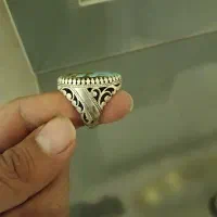انگشتر نقره سنگین شجر و فیروزه