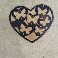جاکلیدی چوبی طرح قلب و پروانه