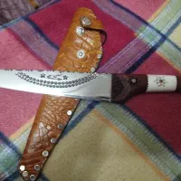چاقوی دسته اناب واستخون  با قلاف چرم