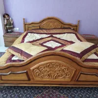 سرویس  خواب دونفره ، تمام چوب گردو منبط کاری شده