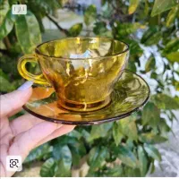 فنجان ونعلبکی عسلی ایتالیایی کمیاب