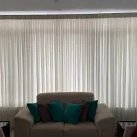 دو عدد پرده حریر با آستر در حد نو