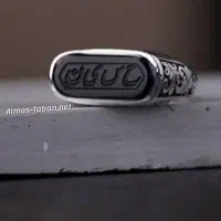 انگشتر با رنگ مشکی عقیقی و رکاب نقره 925 با فاکتور