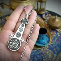 زنجیر و پلاک گردنی استیل طرح شاه تیغ علم