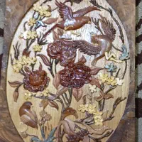 تابلو منبت معرق طرح گل و مرغ بسیار نفیس و زیبا