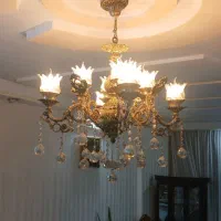 لوستر برنجی ۸ شعله