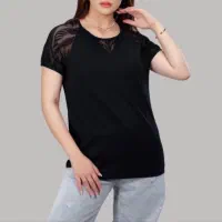 تیشرت عمده نخ پنبه ترکیبی توری