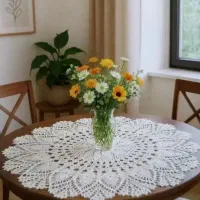 سفارش رومیزی قلاب بافی رنگ دلخواه