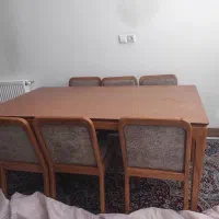 میز ناهارخوری ۶نفره چوب راش پارچه گوار