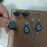 نیم ست نقره چشم نظر نو