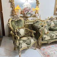 مبلمان استیل ورق طلا بانهارخوری(در حدبسیار آکبند)