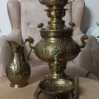 سماور زغالی سه تیکه جنس برنج نو