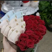 باکس گل با اسکناس نو