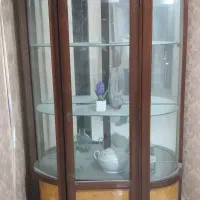 بوفه یا گنجه ویترین چوب گردو سالم