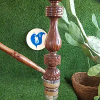 قلیان دوسیب ۴ ساله تمام چوب کاردست سری چوبی کوک