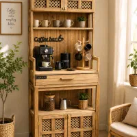 کافه بار چوبی و فلزی مدرن