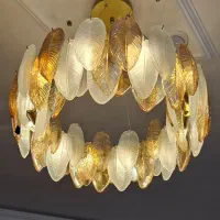 لوستر کریستالی طرح برگ . پر